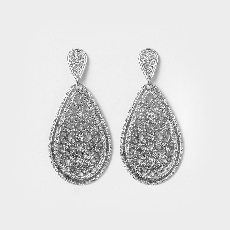 PSK JOYAS - Aro Mujer Satinado Enchape Plata 950 Gota Psk Joyas Carolina