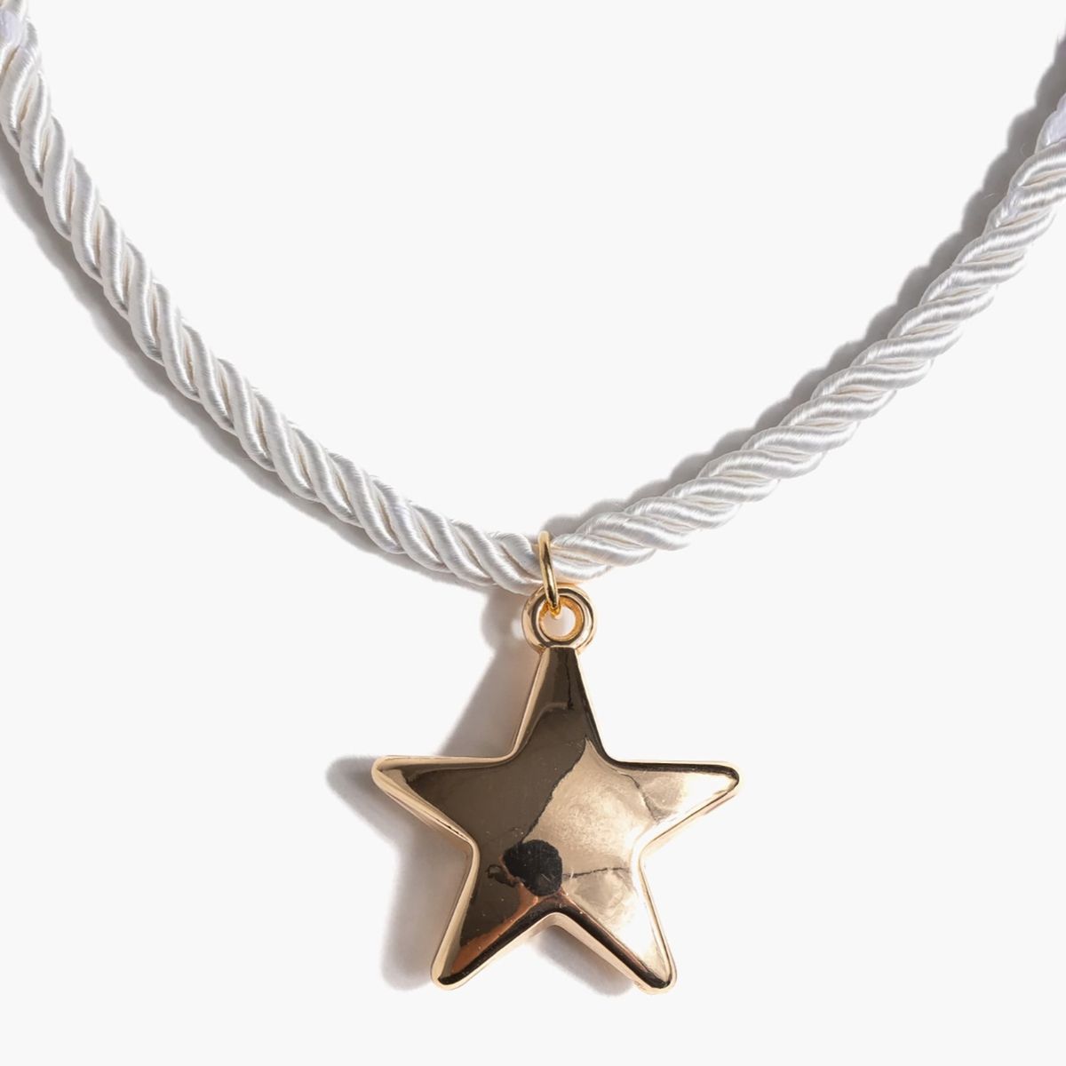LOUNGE - Collar Mujer Cuerda Estrella Blanco
