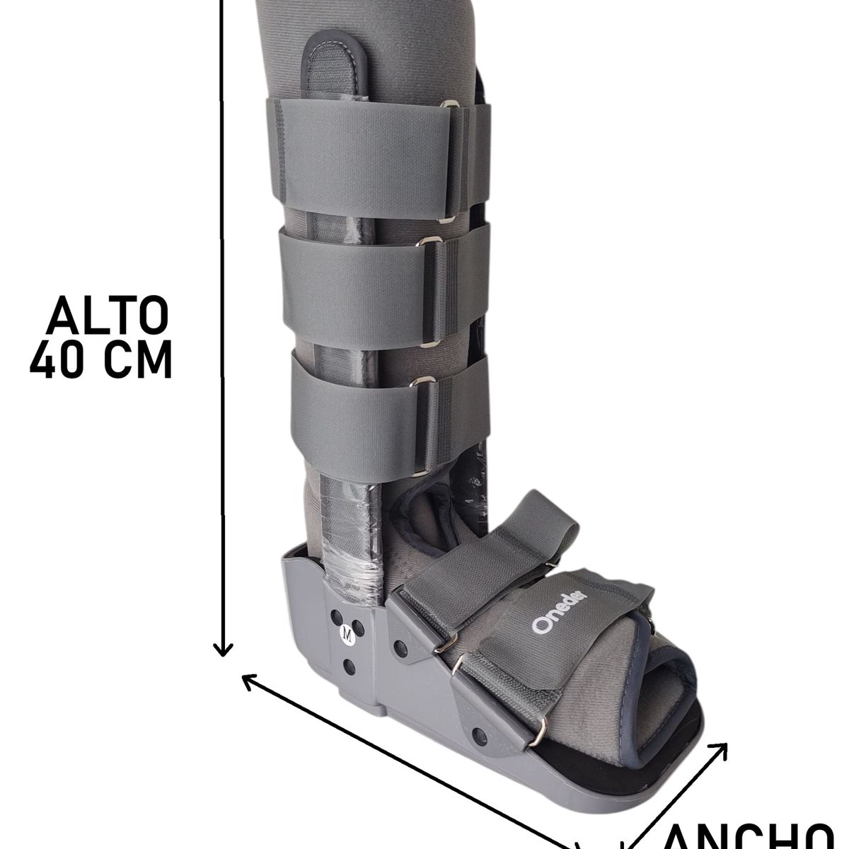 ONEDER - Bota Ortopédica Cam Walker Larga Gris Adulto Oneder Talla S