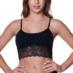 BAZIANI - Sostén Top Algodón Lycra Encaje 30003