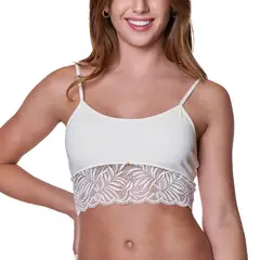 BAZIANI - Sostén Top Algodón Lycra Encaje 30003