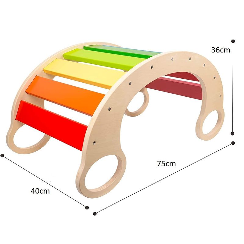 JUGUETON - Balancin Mecedora Tabla Equilibrio Waldorf Madera