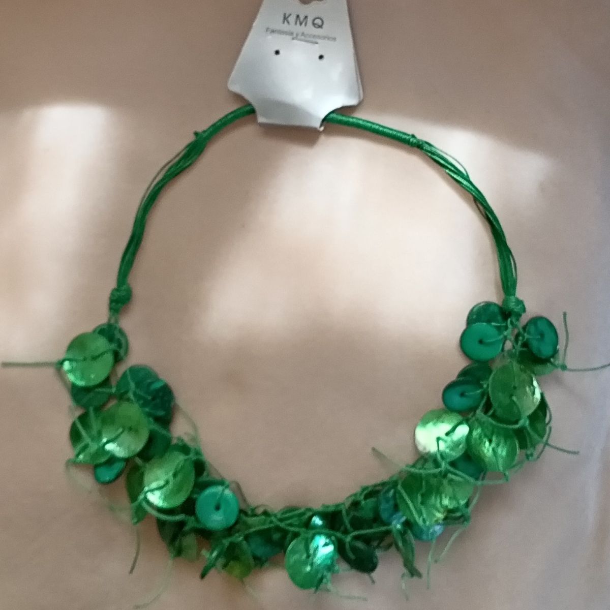 GENERICO - Collar Veraniego Artesanal verde Nácar y Madera