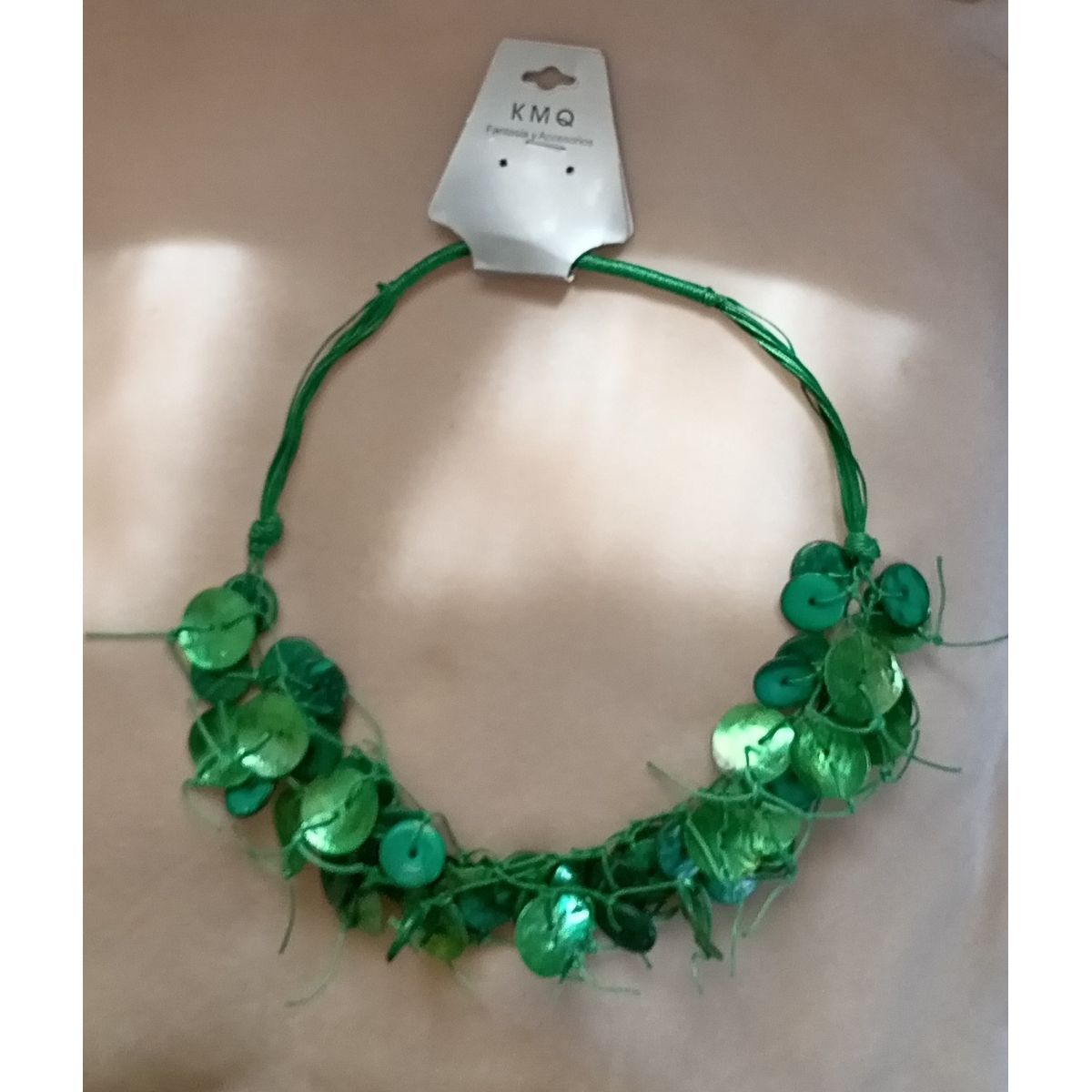 GENERICO - Collar Veraniego Artesanal verde Nácar y Madera