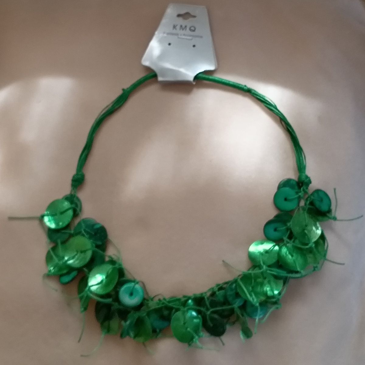 GENERICO - Collar Veraniego Artesanal verde Nácar y Madera