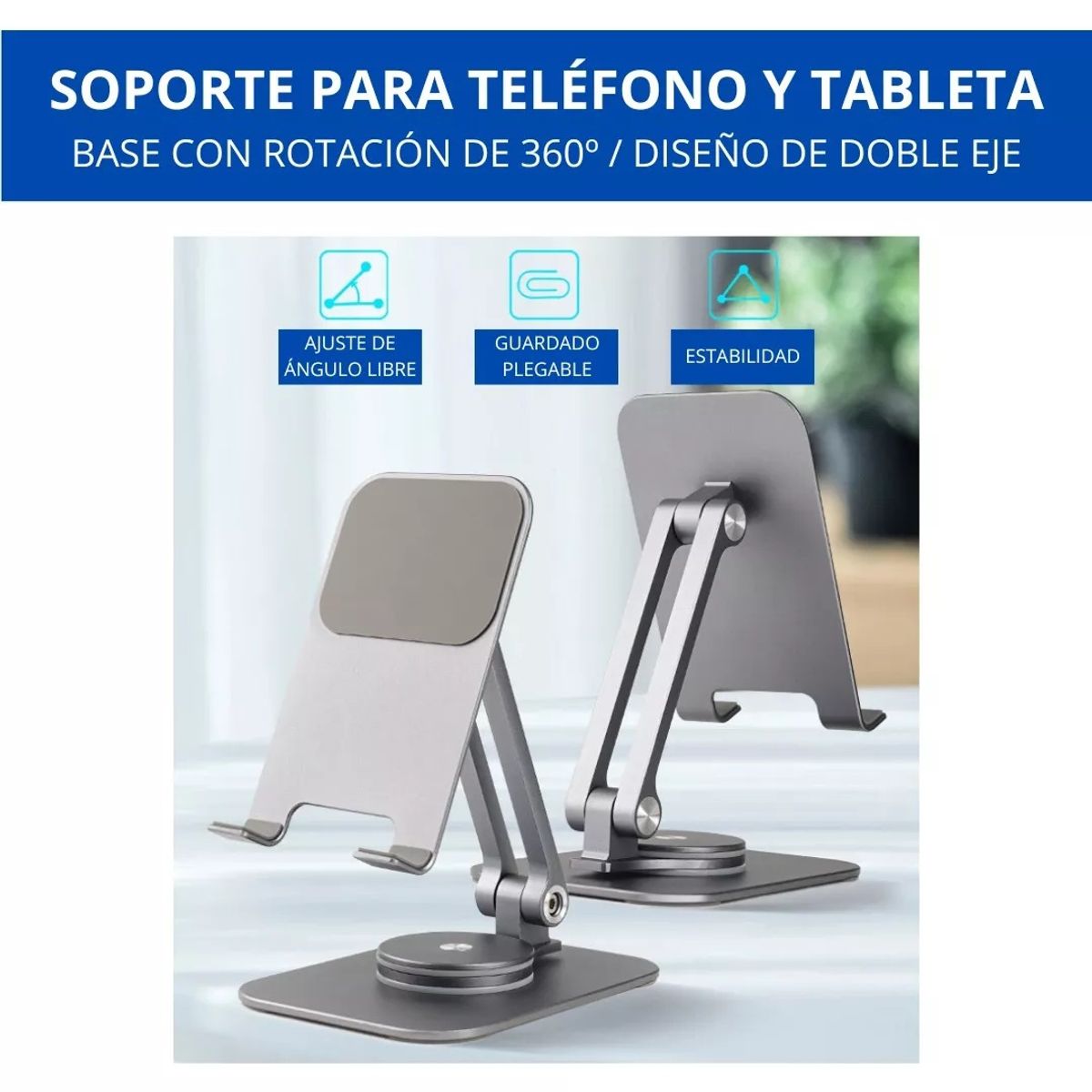 GENERICO - Soporte Base Porta Celular Para iPad Tablet Escritorio