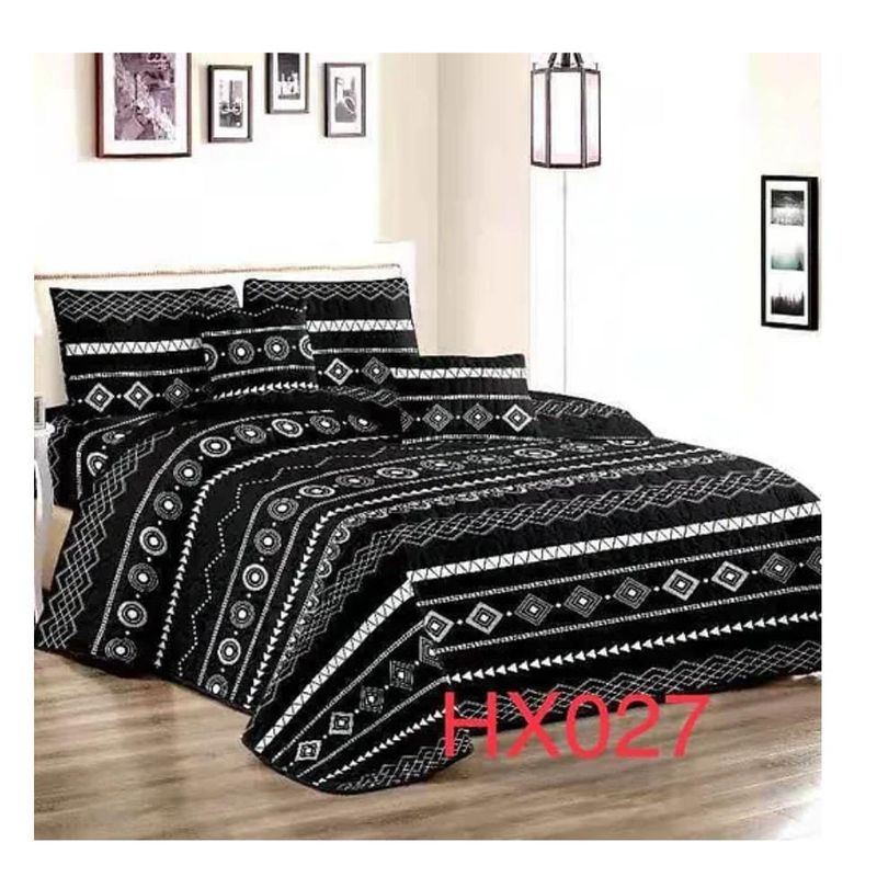 GENERICO - Quilt de verano King negro con detalles