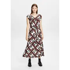 ESPRIT - Vestido Largo Maxi Acampanado Cuello En V Mujer