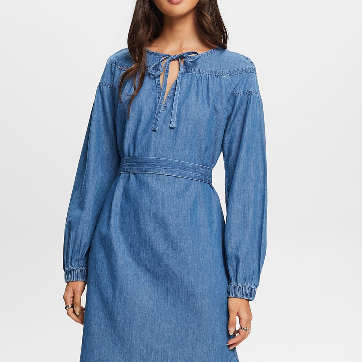 ESPRIT - Vestido de mezclilla con escote abierto Mujer Esprit ESPRIT