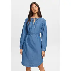 ESPRIT - Vestido de mezclilla con escote abierto Mujer