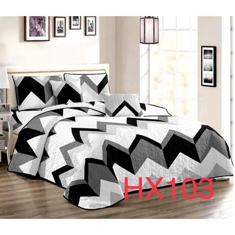 GENERICO - Quilt de verano plaza y media Diseño zig-zag
