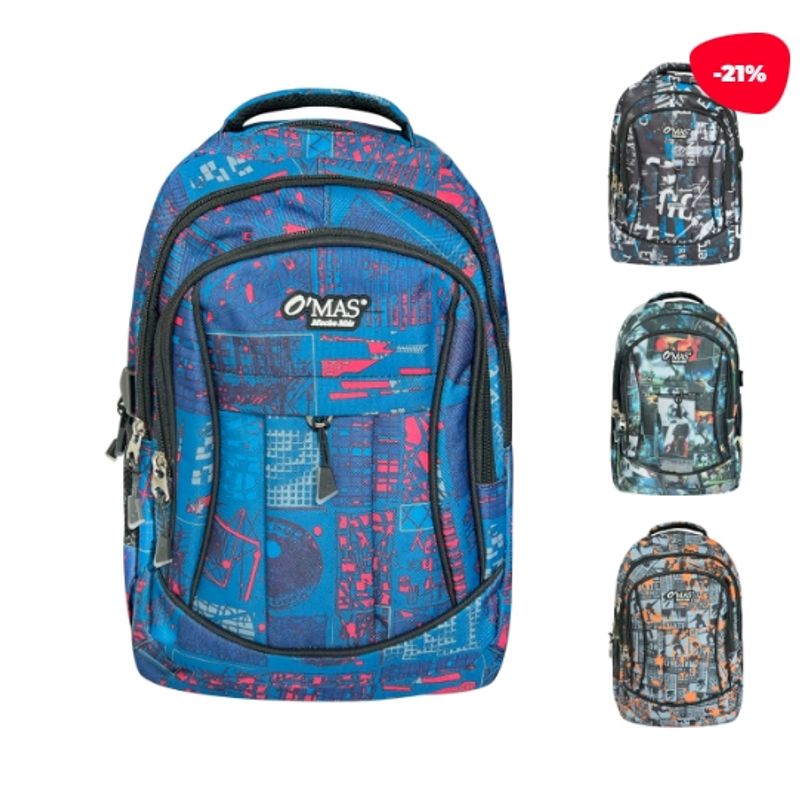 GENERICO - MOCHILA ESCOLAR UNISEX LONCHERA Y ESTUCHE 45X30X13CM