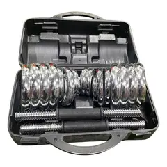 GENERICO - Set De Mancuerna Cromada 20 Kg / Maleta / Fuerza