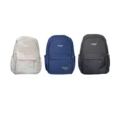 GENERICO - MOCHILA COLOR LISO ESTAMPADO 46X32X14CM - 12 UNID