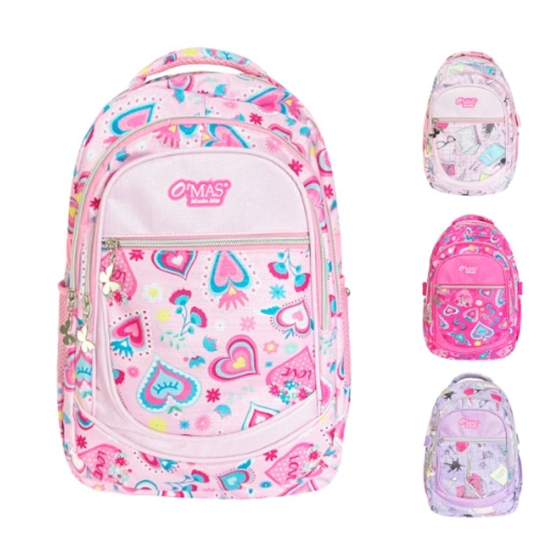 GENERICO - MOCHILA DE NIÑA CON ESTUCHE DE LAPICES 38X5X26X125CM