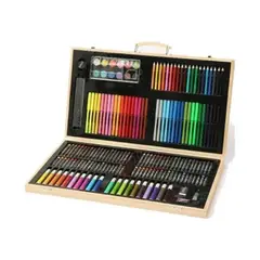 GENERICO - Set De Arte 180 Pcs Lapices Para Colorear Maleta De Madera