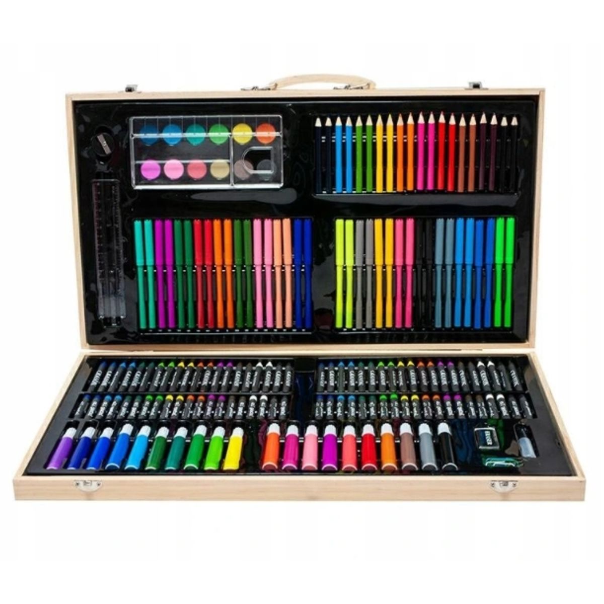 GENERICO - Set De Arte 180 Pcs Lapices Para Colorear Maleta De Madera