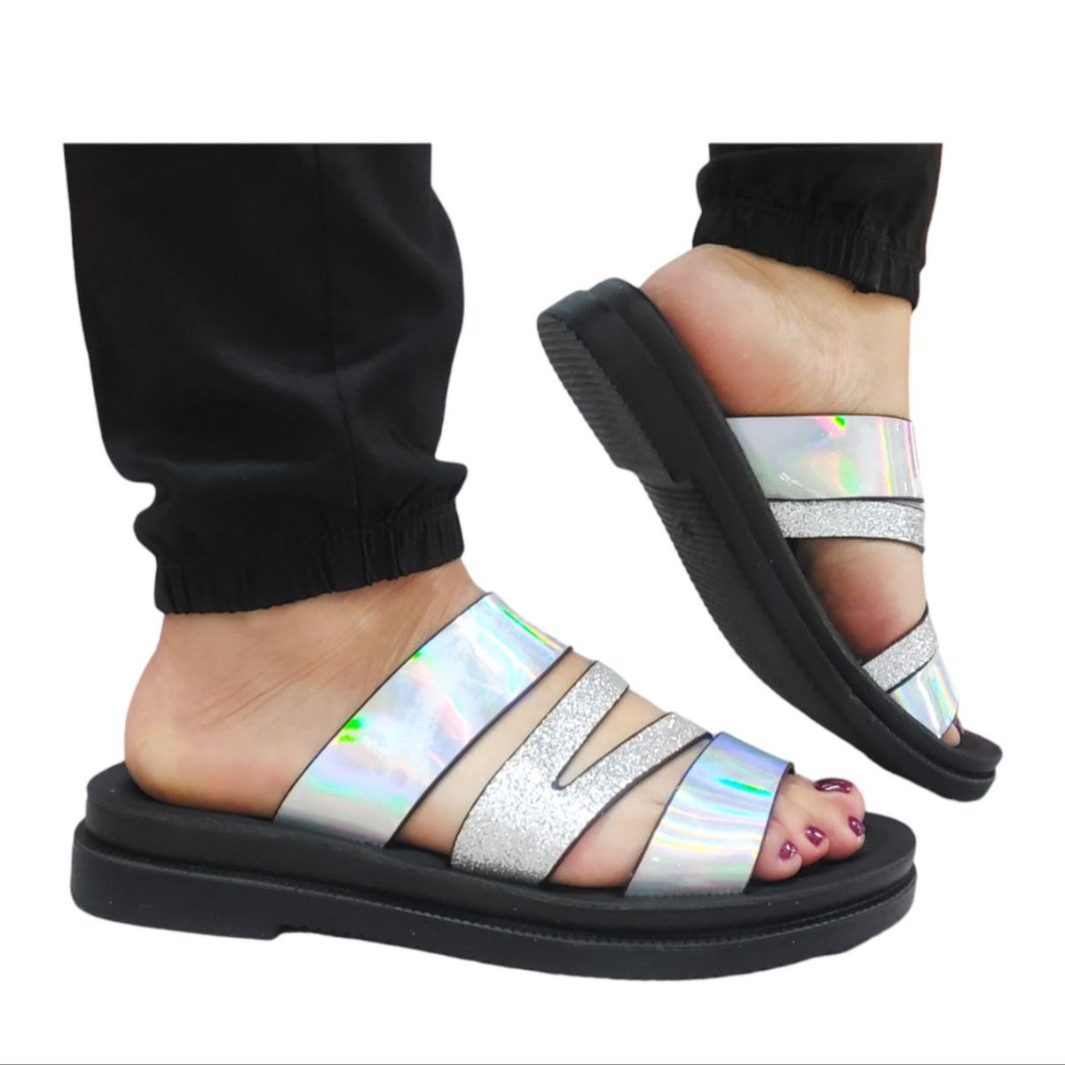 GENERICO - Sandalias Chalas Mujer 7169 Brillantes