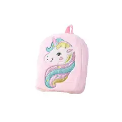 GENERICO - MOCHILA PELUDA UNICORNIO 21X27CM