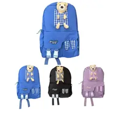 GENERICO - MOCHILA PELUCHE OSO OREJAS CONEJO 42X30X12CM