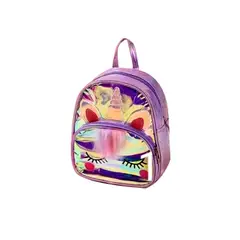 GENERICO - MOCHILA BRILLANTE ESTAMPADO UNICORNIO 23X20CM