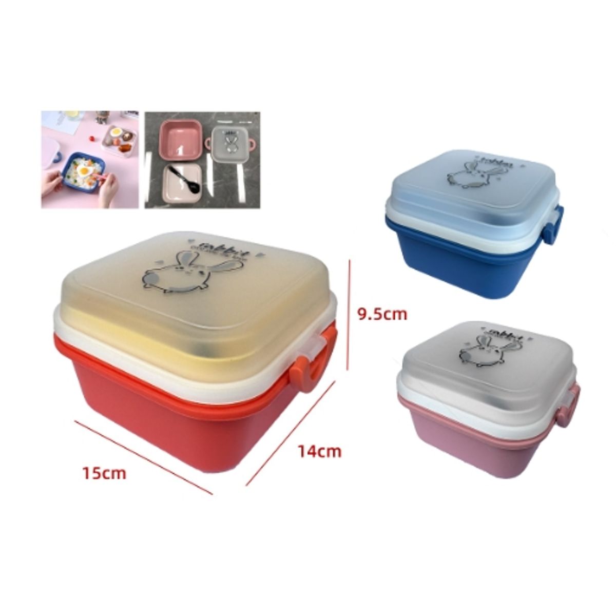 GENERICO - ENVASE LONCHERA PARA EL ALMUERZO DOS NIVELES 15X14X95CM