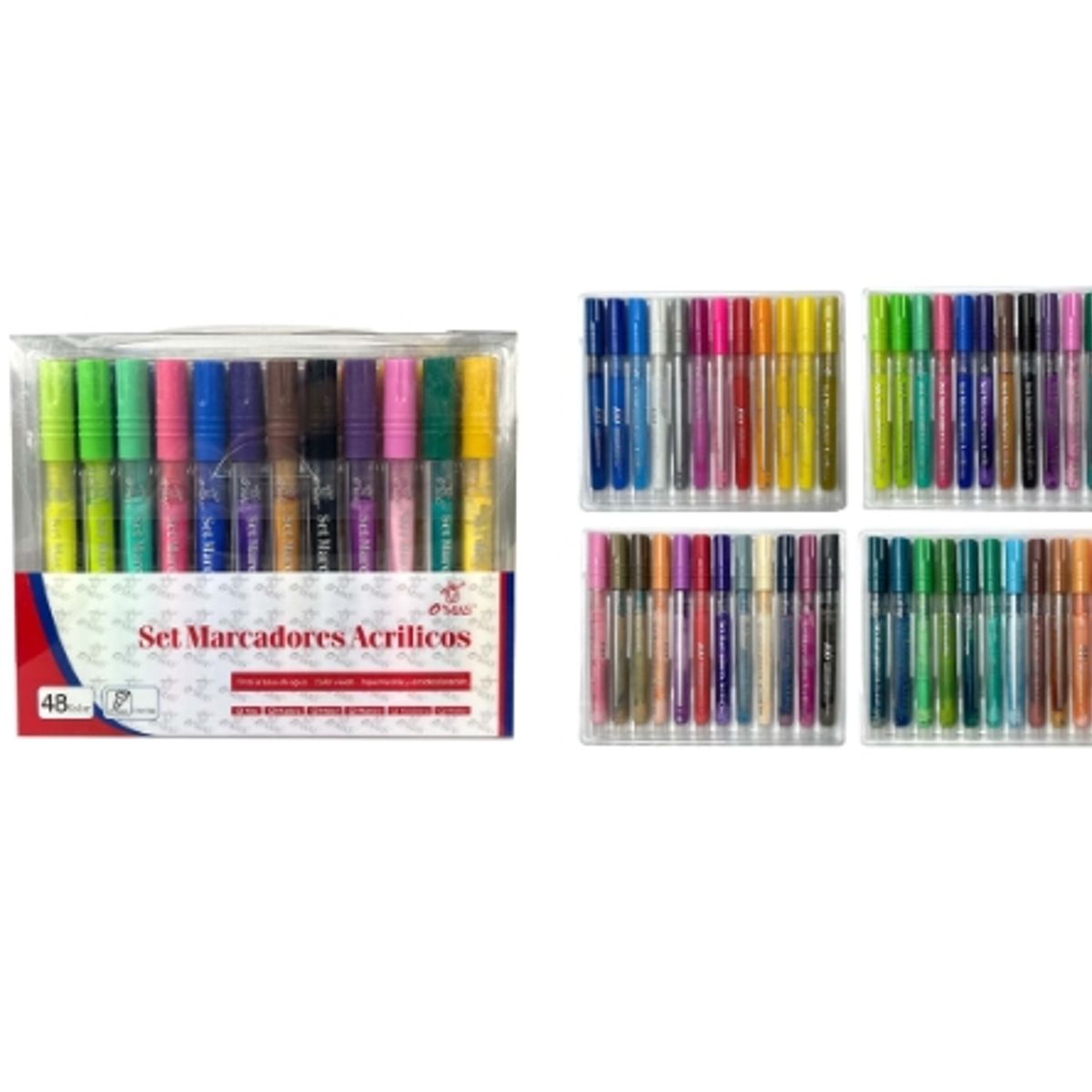 GENERICO - PLUMONES ACRILICOS COLORES SURTIDOS 48PCS