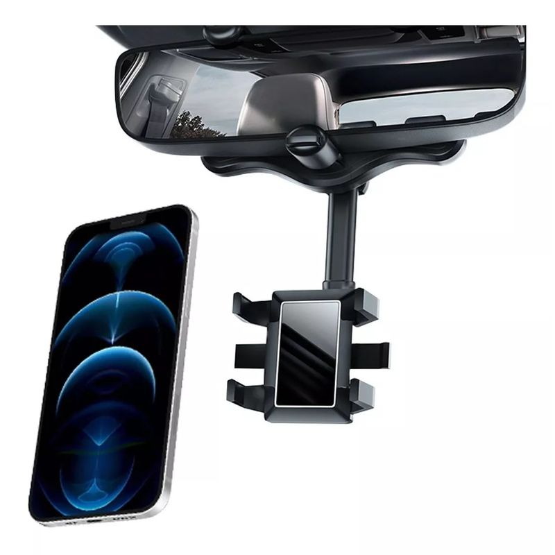 GENERICO - Soporte Celular Auto Porta Espejo Retrovisor Girar 360 Grado