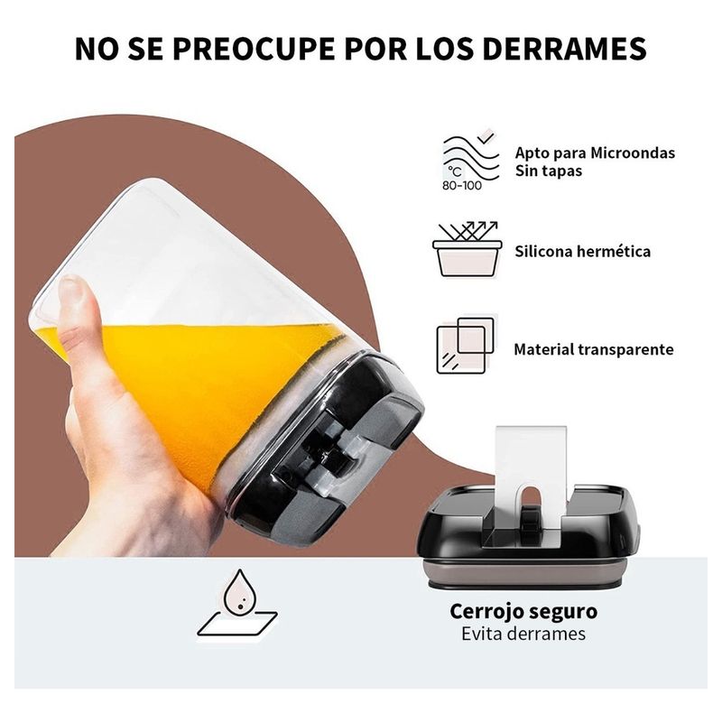 GENERICO - Set De 7 Contenedores Hermeticos De Plastico Cocina Despensa