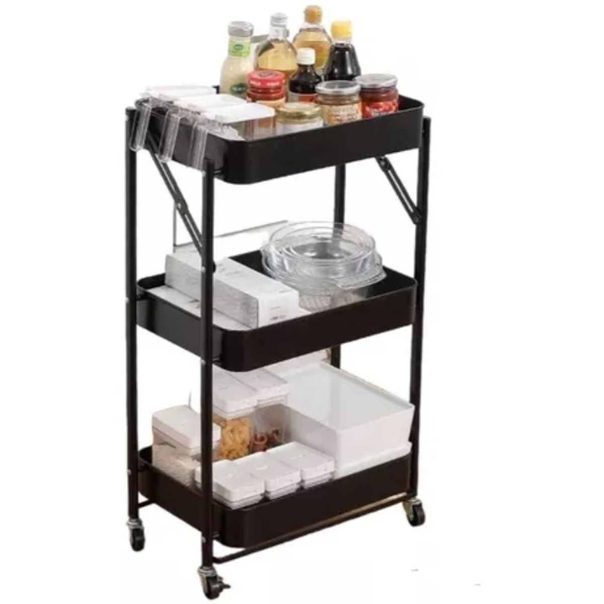 GENERICO - Carrito Organizador Plegable Con Ruedas Varios Colores