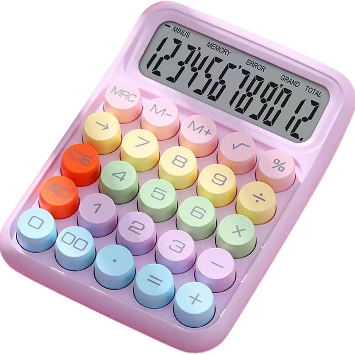 EVERSO - Calculadora Escritorio Oficina Grande 12 Digitos Violeta