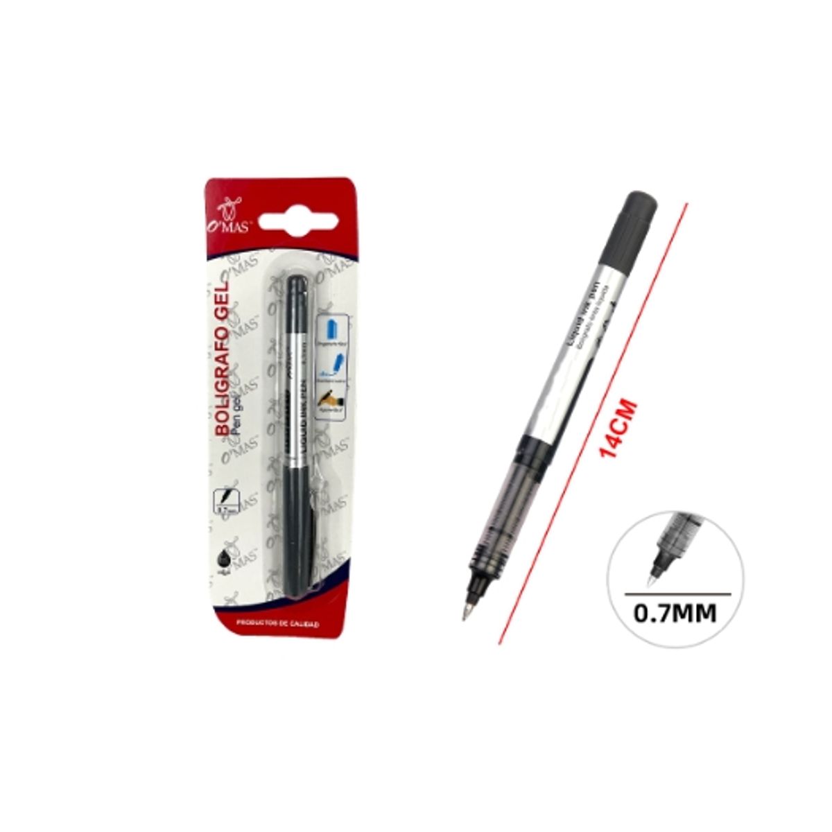 GENERICO - BOLIGRAFO TINTA GEL NEGRO 1 PCS 0.7MM - 12 UNID