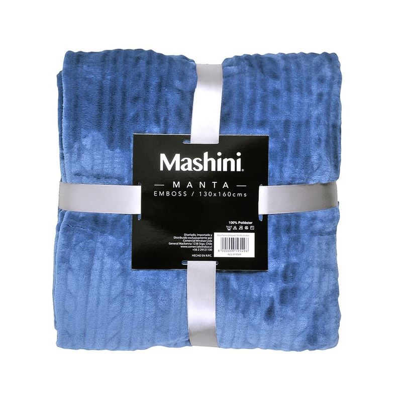OEM - MANTA FLANNEL EMBOSSED 130X160CM AZUL