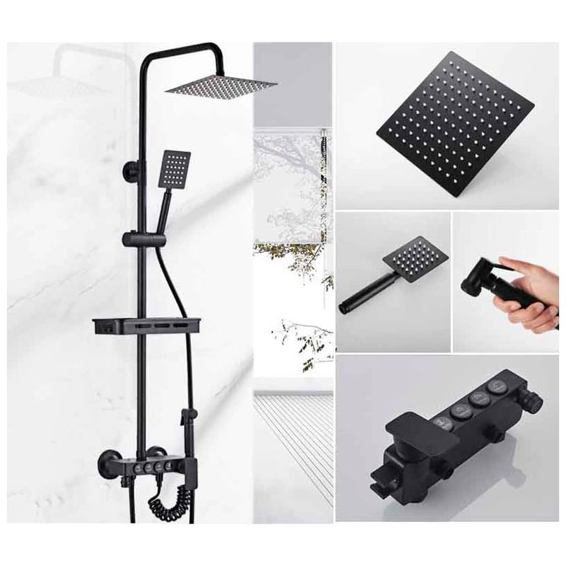 KUANGYE - Ducha Columna Negra Push Boton
