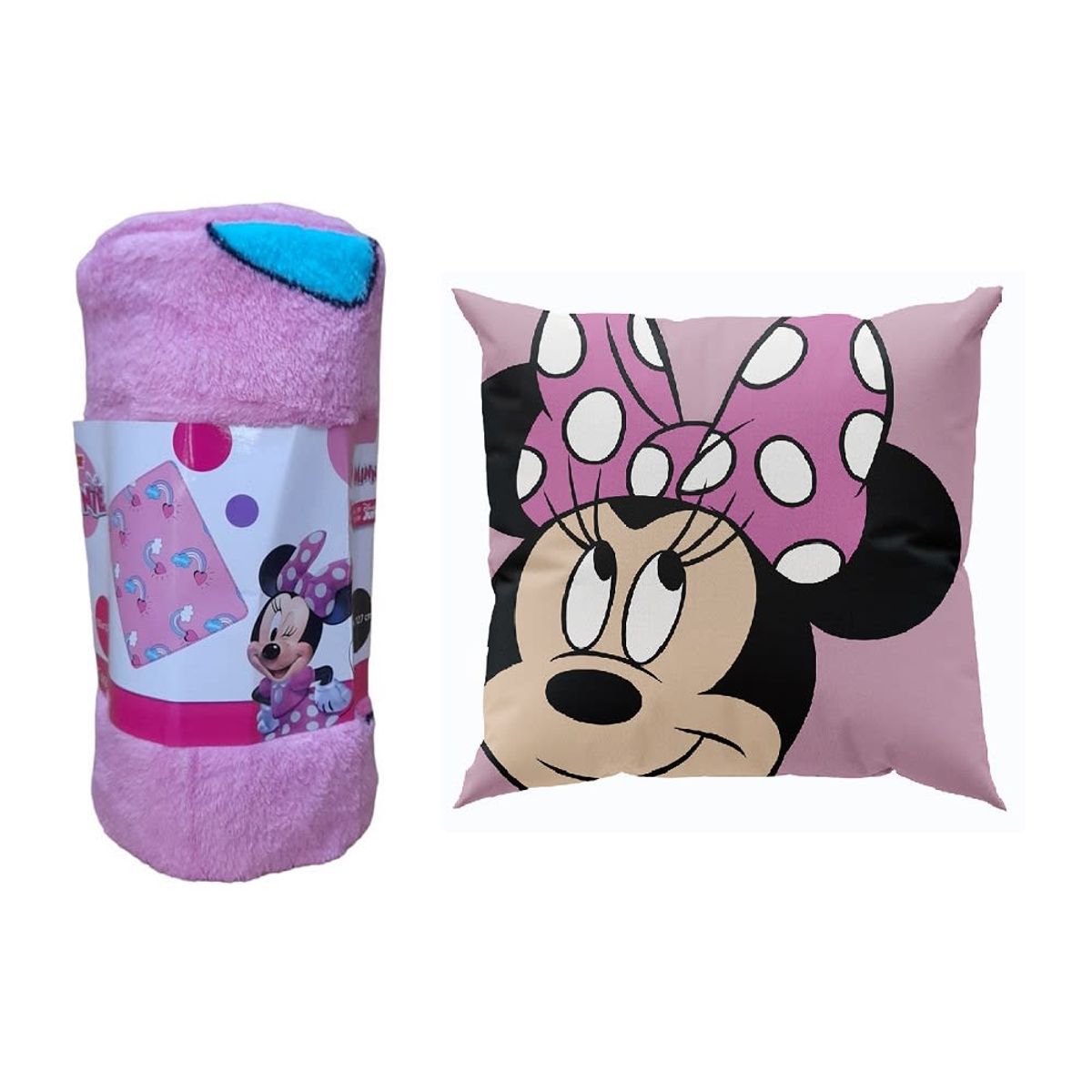 OEM - PACK MANTA CORAL 127x152 + COJIN 40x40 MINNIE COMETS PINK