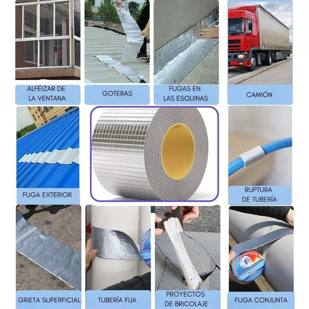 KUANGYE - Cinta Sellador Adhesivo Techo Gotera Impermeable 150mm X 10m