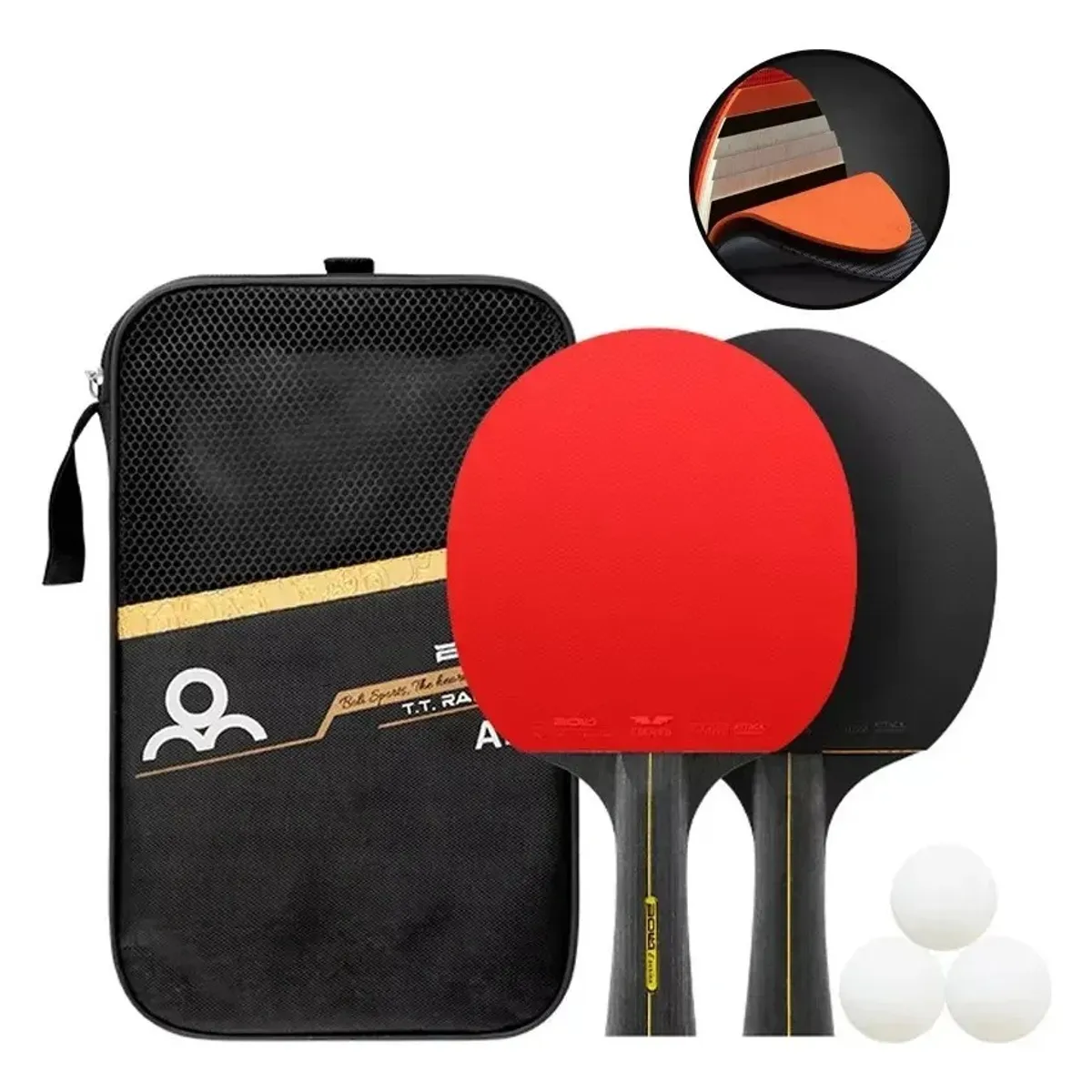 KUANGYE - Pack 2 Paleta De Ping Pong Profesional 6 Estrellas