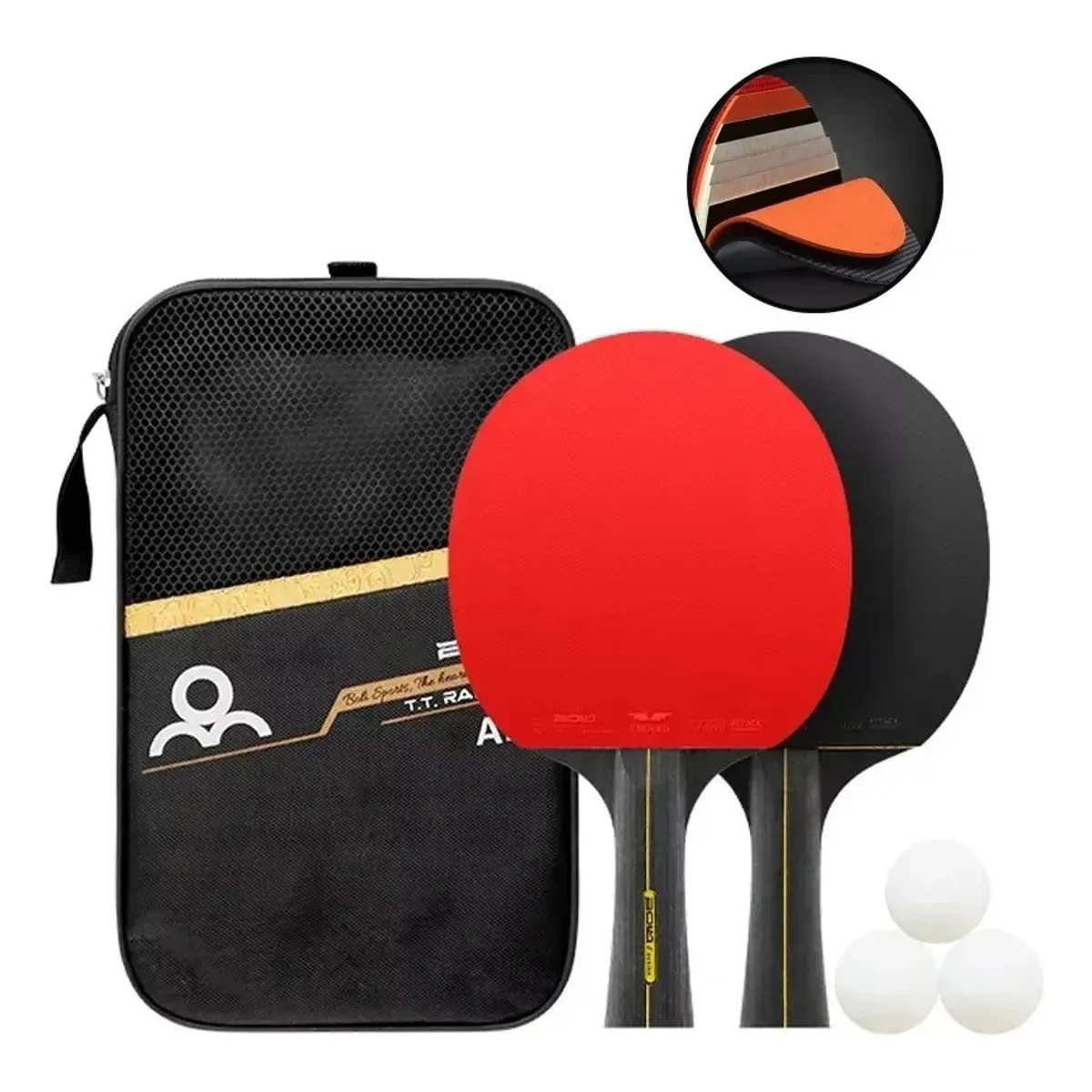 KUANGYE - Pack 2 Paleta De Ping Pong Profesional 6 Estrellas