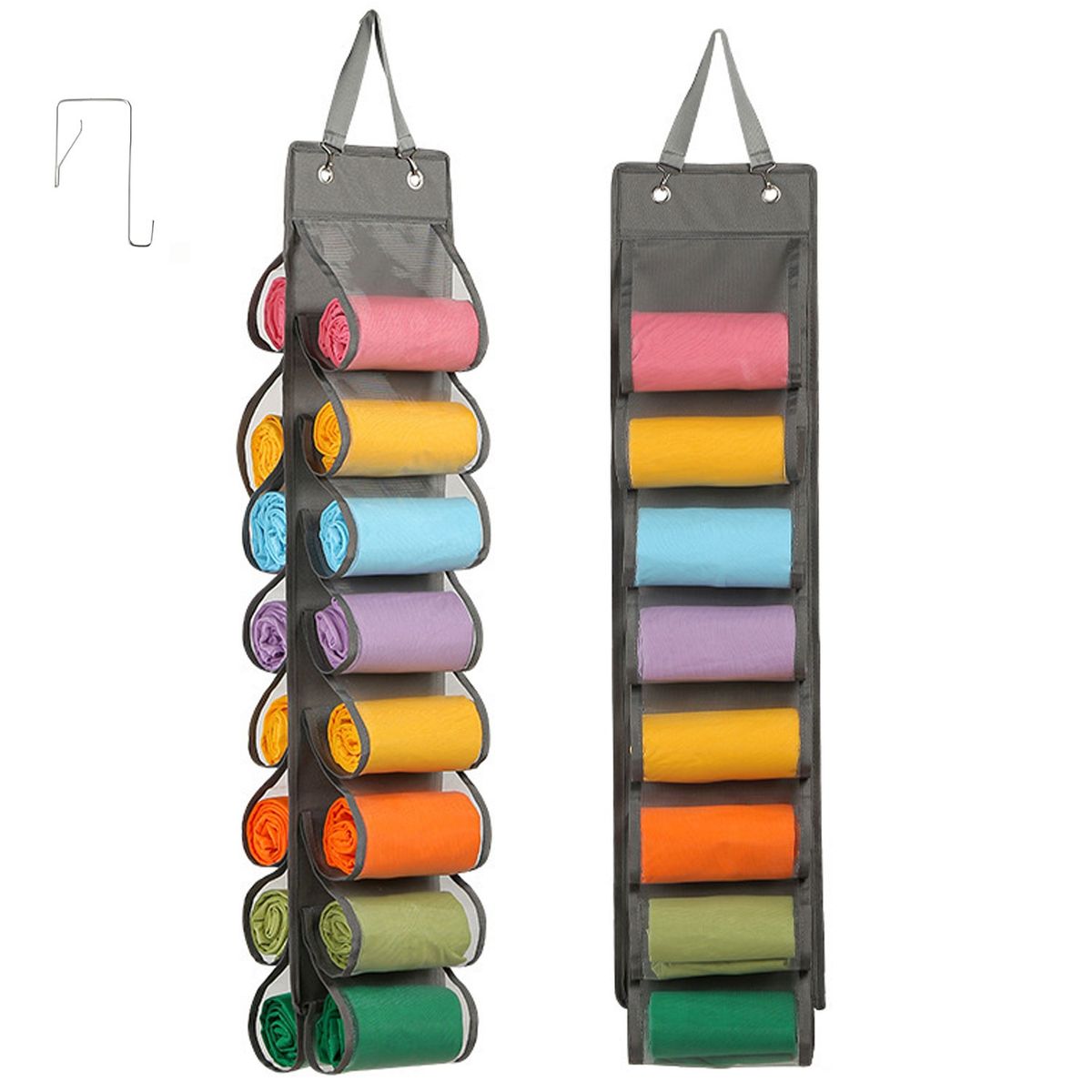 EVERSO - Perchero Organizador De Calcetines y Ropa De 16 Bolsillos Negro