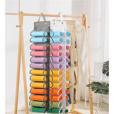 Imagen 2 del producto Organizador Colgante De Ropa 26 Bolsillos Con Gancho Blanco