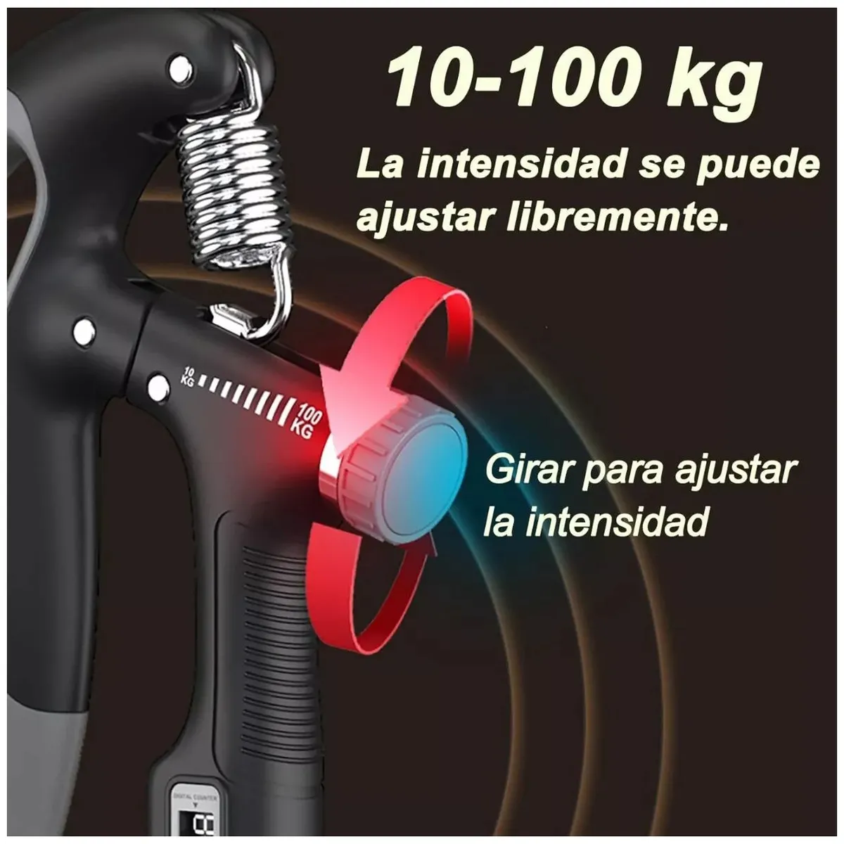 KUANGYE - Hand Grip Ejercitador De Mano Ejercitador Antebrazo 10-100kg