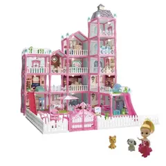 GENERICO - Casa De Muñecas Con Muebles Castillo Juguete Color Rosa