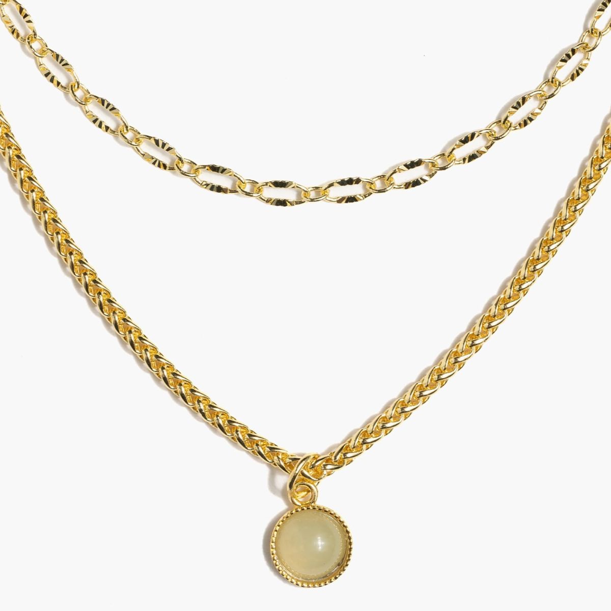 LOUNGE - Collar Mujer Duo Piedra Dorado