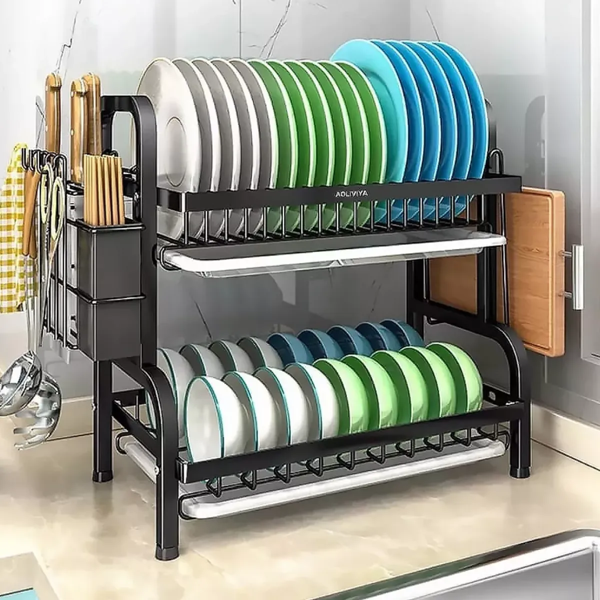 GENERICO - Secador Escurridor De Loza Platos 2 Niveles