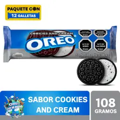 OREO - Galletas Oreo® rellenas Sabor Cookies & Cream 108g
