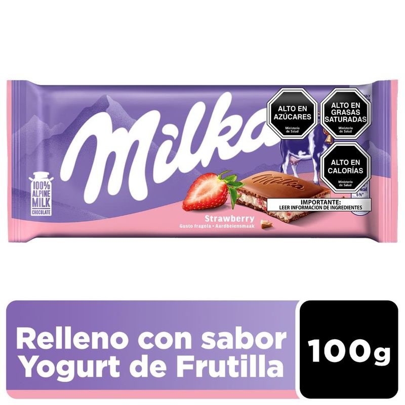 MILKA - Chocolate Milka® Relleno Yogurt Frutilla Barra 100 Gr MILKA