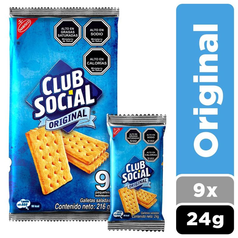 CLUB SOCIAL - Galletas Saladas Club Social® Original 9 Paquetes X 24g CLUB SOCIAL