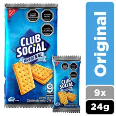 CLUB SOCIAL - Galletas Saladas Club Social® Original 9 Paquetes X 24g