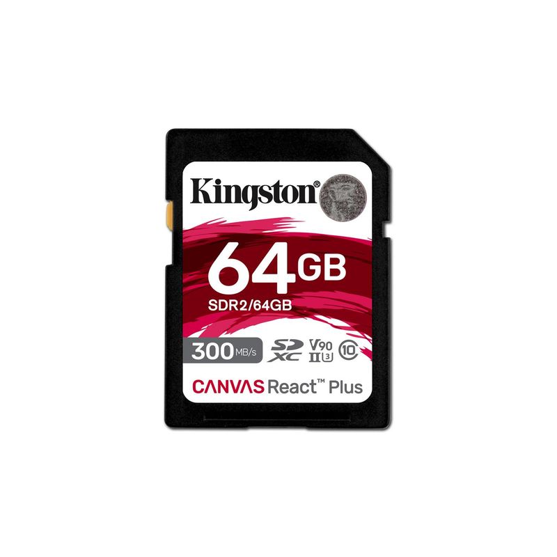 KINGSTON - Memoria Flash Canvas React Plus 64 GB SD UHS-II Clase 10