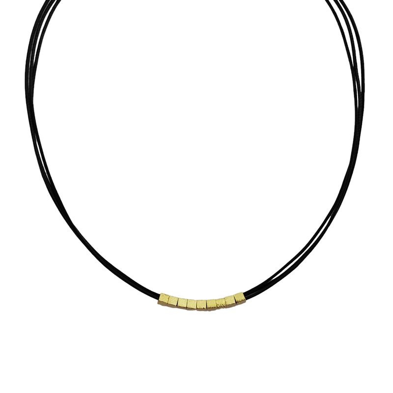ANDREA COGGIOLA JOYAS - Collar Cordón Mostacillas Enchapado Oro 18K